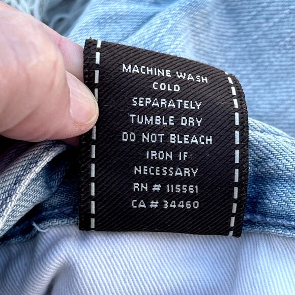 7 Seven For All Mankind Relaxed Light Wash Distressed Denim Jeans Mens 33 Long - Picture 10 of 11